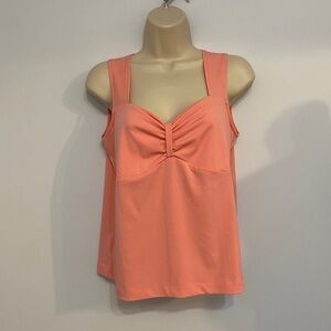 4/$35 Coral Tank Top Stretch Gather at chest Medium